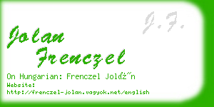 jolan frenczel business card